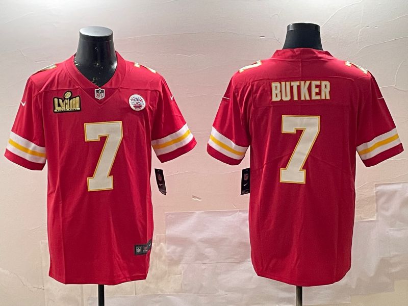 Men Kansas City Chiefs 7 Butker Red Second generations 2025 Nike Limited NFL Jersey style 3